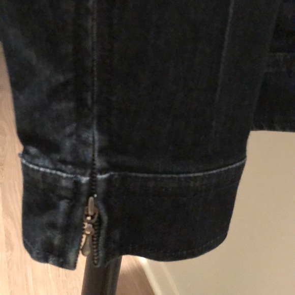 Chico’s Platinum Jean Jacket Rhinestone Embellished Size Large - Picture 9 of 16